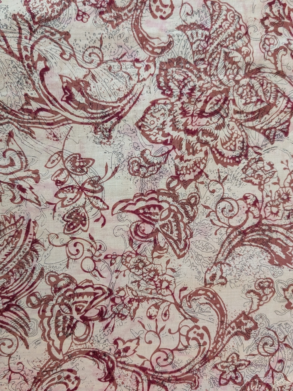 Skirt with Pink Floral Paisley Print - Picture 5 of 8